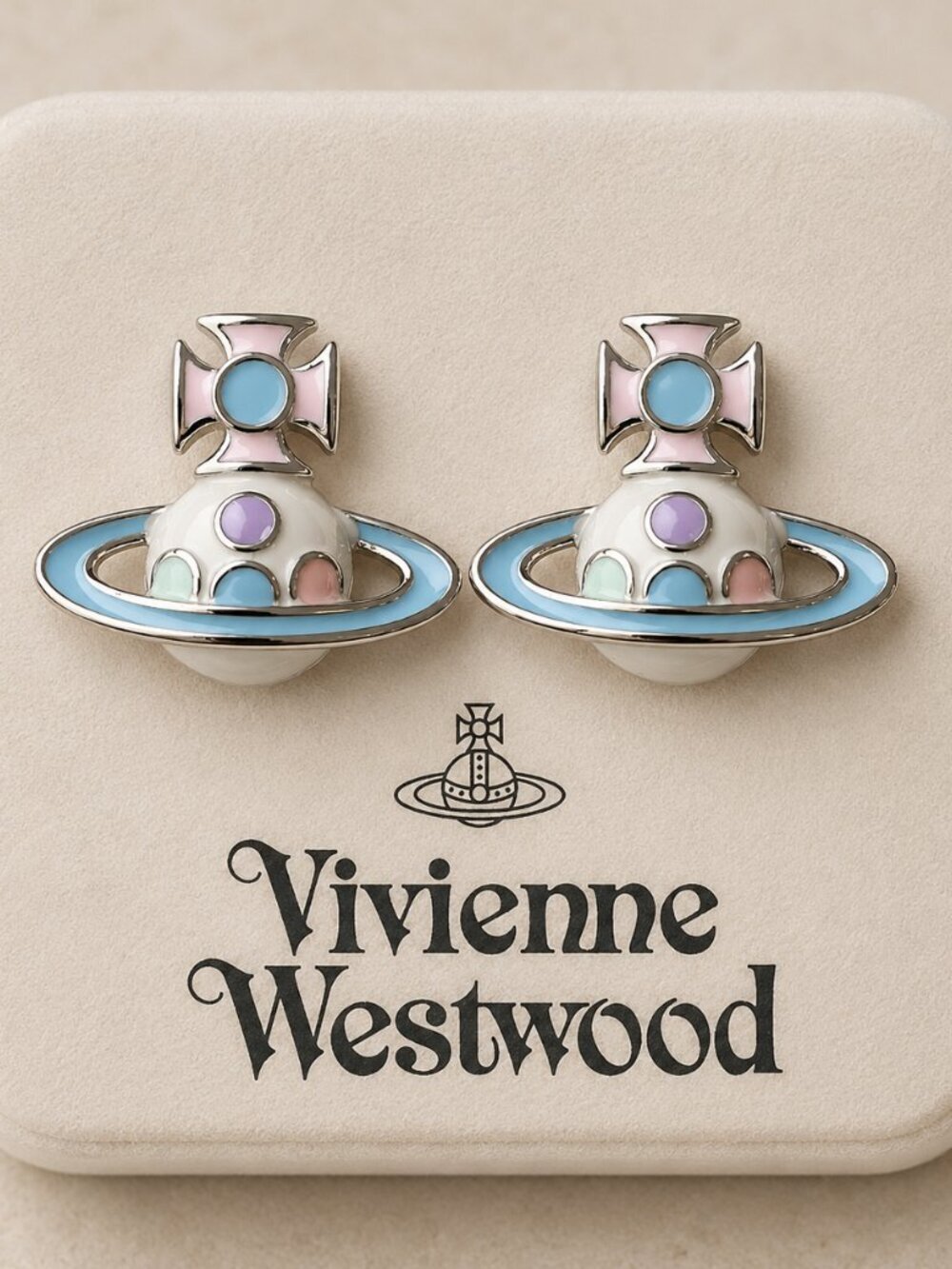 Vivienne Westwood Colorful Planetary Earrings Orb Statement